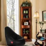 Comfybean XL Bean Bag With Free Bean Footrest Black Bean Bag With Bean Filling