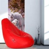 Comfybean XL Bean Bag With Free Bean Footrest Red Bean Bag With Bean Filling