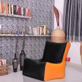 Comfybean XL Clemenzo Chairs Black Orange Bean Bag Chair With Bean Filling