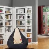 Comfybean XL Diagio Black Cream Teardrop Bean Bag With Bean Filling