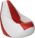 Comfybean XL Diagio Red White Teardrop Bean Bag With Bean Filling