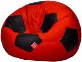 Comfybean XL Soccerati Bean Bags Red Black Body Fitter Bean Bag With Bean Filling