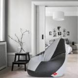 Comfybean XXL Bean Bag With Free Bean Footrest Black & Grey Bean Bag With Bean Filling