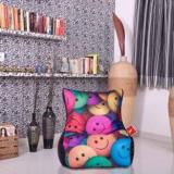 Comfybean XXL Billy Joe Chairs Digitally Printed Smiley Black Bean Bag Chair With Bean Filling