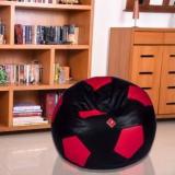 Comfybean XXXL Football Bean Bag With Bean Footrest Black & Pink Body Fitter Bean Bag With Bean Filling