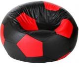 Comfybean XXXL Soccerati Bean Bags Black Red Body Fitter Bean Bag With Bean Filling