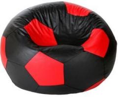 Comfybean XXXL Soccerati Bean Bags Black Red Body Fitter Bean Bag With Bean Filling