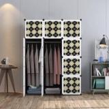 Coroid 12 Door 8 Shelf Plastic Almari Collapsible PC Collapsible Wardrobe Black GRID G3 PP Collapsible Wardrobe