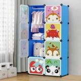 Coroid 8 Door 8 Shelf Plastic Almari Collapsible PC Collapsible Wardrobe BLUE MT PP Collapsible Wardrobe