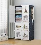 Coroid Plastic Cloth Almari Wardrobe 8 Door 8 Shelf Plastic Collapsible Wardrobe PP Collapsible Wardrobe