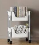 Coroid Plastic Metal 2 Shelf Book Shelf Organizer Basket Organizer Multipurpose Metal Close Book Shelf