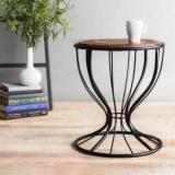 Craftonline Black Wooden Stool Living & Bedroom Stool