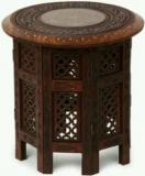 Craftonline Round Brass Wooden Stool Living & Bedroom Stool