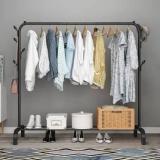 Crexos 1 Door 2 Shelf Open Coat Clothes Hanger Stand PP Carbon Steel PP Collapsible Wardrobe