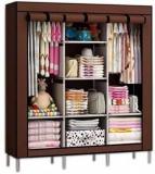 Cromtail 6 + 2 Shelves 3 Door 88130 Brown PP Collapsible Wardrobe