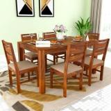 Custom Decor 3 Fanti Premium Dining Room Furniture Wooden Dining Table With 6 Chairs Solid Wood 6 Seater Dining Set