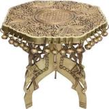 D Brasso Brass Ethnic Design Decorative Corner Table With Hanging Bells. Metal End Table