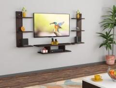 Das Dexter Tv Rack Set to Box Stand with Wall Shelves Screen Engineered Wood TV Entertainment Unit