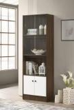 Deckup Cove Walnut & White Engineered Wood Semi Open Book Shelf