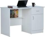 Deckup Hermes White Engineered Wood Office Table