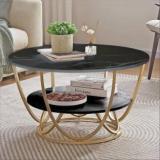 Decorhand Round Coffee Table Modern Sofa Side Table For Living Room End Table Engineered Wood Coffee Table