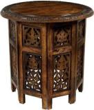 Decorhand Wooden Handcrafted Carved Solid Folding Brown Coffee Table Solid Wood Side Table