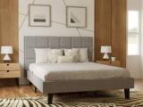 Decornation Engineered Wood Upholstered Platform Glossy Finish Queen Bed For Bedroom, Home Engineered Wood Queen Bed