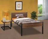 Delite Kom Fusion Single Bed Acacia Dark Black Metal Single Bed