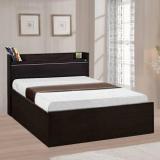 Delite Kom Plum Single Box Storage With Open Headboard Shelf Engineered Wood Single Box Bed