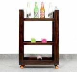 Devsignature Sheesham Wood Bar Trolley Solid Wood Bar Trolley