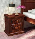 Devsignature Sheesham Wood Wooden Bedside Table For Bedroom | Nightstand Lamp Holder With Door Cabinet Storage For Home Solid Wood Bedside Table