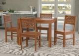 Devsignature Solid Sheesham Wood Four Seater Dining Set For Kitchen, Hotel, Restaurant Solid Wood 4 Seater Dining Set