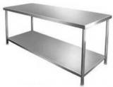 DG DEXAGLOBAL Sainless Steel Table Size : 45 Inch X 26 Inch X 34 Inch LxBxH Metal 6 Seater Dining Table