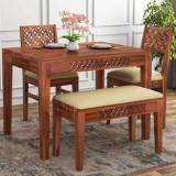 Dholamaru Solid Sheesham Wood 4 Seater Dining Table With Chair Set For Living Room | Solid Wood 4 Seater Dining Set