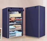 Diekuche 1 Door 4 Shelf Open Carbon Steel PP Collapsible Wardrobe PP Collapsible Wardrobe