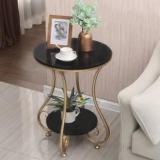 Dinise Deco Dinise Deco Modern Double Top Round Coffee Table | Side Table | Centertable | Metal End Table