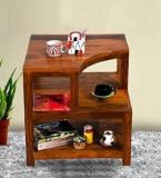 Divine Arts Sheesham Wood Opal Bedside Table With Storage Shelf Solid Wood Bedside Table