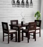 Divine Arts Solid Sheesham Wood 4 Seater Dining Table Set With Four Chair For Living Room Solid Wood 4 Seater Dining Set