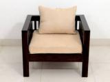 Divine Arts Wooden Sofa Set With Cushion For Living Room Fabric 1 Seater Sofa