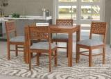 Douceur Furnitures Solid Sheesham Wood Four Seater Set For Dining Room / Restaurant. Solid Wood 4 Seater Dining Set