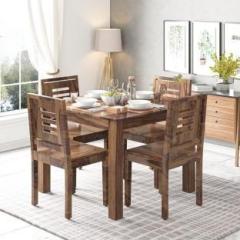 Douceur Furnitures Solid Wood Sheesham Wood 4 Seater Dining Set For Dining Room / Restaurant. Solid Wood 4 Seater Dining Set