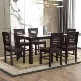 Douceur Furnitures Solid Wood White Marble Top Finish Six Seater Dining Set For Dining Room Solid Wood 6 Seater Dining Set