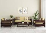 Driftingwood Wooden Sofa Set For Living Room Furniture | 3+1+1 Sofa Set | 5 Seater Sofa Fabric 3 + 1 + 1 Sofa Set