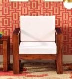 Drylc Furniture Solid Wood Sheesham Wood One Seater Sofa For Waiting Room, Living Room, Office Fabric 1 Seater Sofa