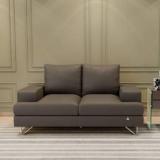 Durian Benjamin Grey Leatherette 2 Seater Sofa