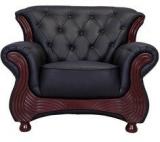 Durian Berry Chesterfield Single Seater Sofa In Matt Black Colour