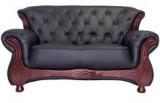 Durian Berry Chesterfield Two Seater Sofa In Matt Black Finish