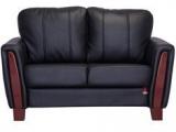 Durian Berry Compact Double Seater Sofa In Matt Black Colour