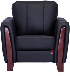 Durian Berry Compact Single Seater Sofa In Matt Black Colour