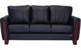 Durian Berry Compact Three Seater Sofa In Matt Black Colour